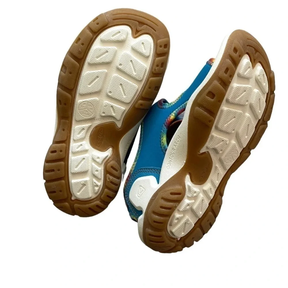 KEEN KNOTCH CREEK TIE DYE BLUE KIDS SANDALS SIZE 4 NEW